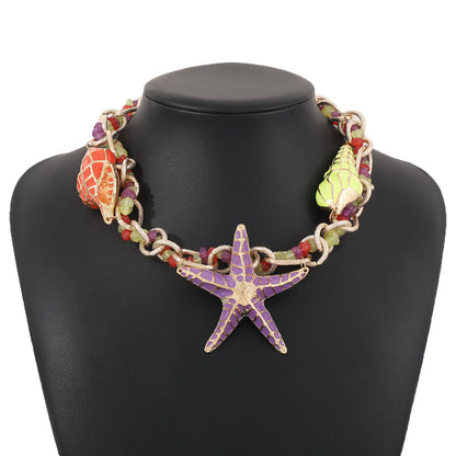 Starfish and shell necklace