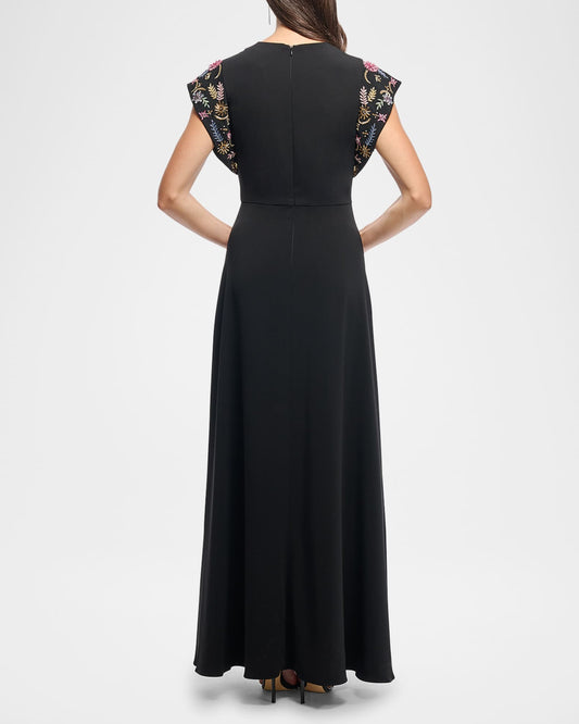 Matassa Floral Embellished Empire Gown Custom Dresses   Pretty Women's